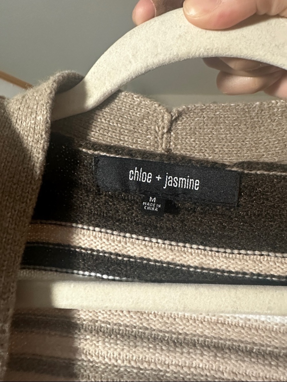 Neutral Striped Cardigan - Picture 3 of 3